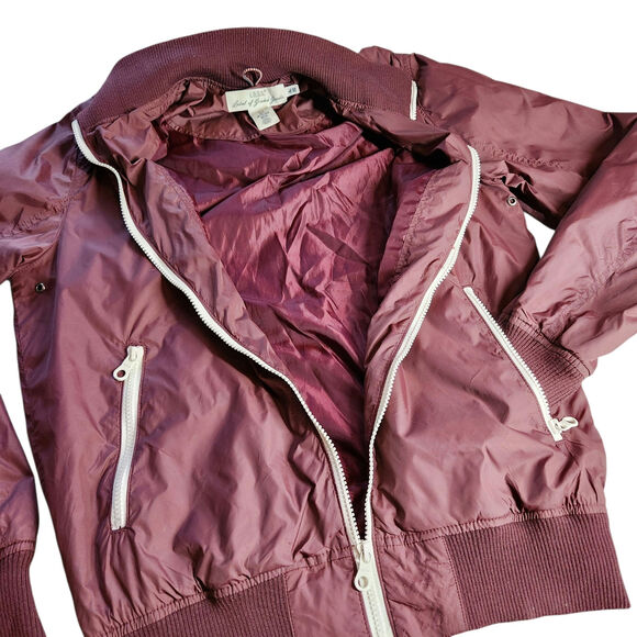 H&M LOGG men's bomber jacket burgundy size S - Picture 2 of 8